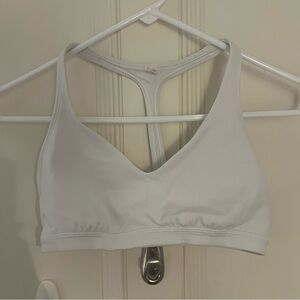 lulu white sports bra size 6